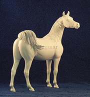Sculpture of Arabian horse.
