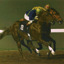 Racing Scene no. 2 Two racehorses and riders.