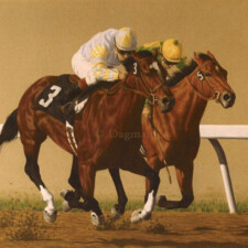 Racing Scene no. 3 Two racehorses and riders.