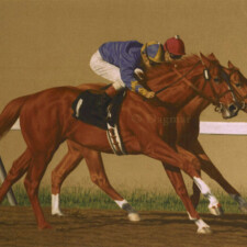 Racing Scene no. 4 Two racehorses and riders.