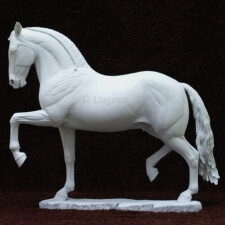 Orgulhoso Sculpture of trotting Lusitano horse.