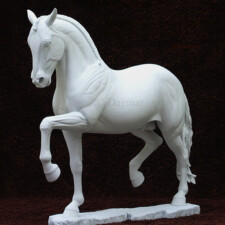 Orgulhoso Sculpture of trotting Lusitano horse.
